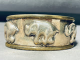 3d Elephnts!! Vintage Sterling Silver Southwest Bracelet Cuff-Nativo Arts