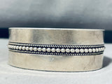 Stunning Vintage Signed Native American Navajo Sterling Silver Immense Bracelet-Nativo Arts