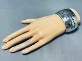 One Of The Most Unique Rounded Swirl Sterling Silver Vintage Native American Navajo Bracelet-Nativo Arts