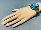 Real Blue Warrior Turquoise Mine!! Vintage Native American Navajo Sterling Silver Bracelet-Nativo Arts