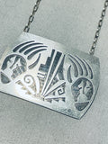 Detailed Vintage Native American Hopi Sterling Silver Bear Paw Necklace-Nativo Arts