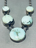 Mint Green!! Vintage Native American Zuni Turquoise Sterling Silver Necklace-Nativo Arts