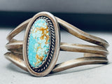 Stunning Vintage Native American Navajo #8 Turquoise Sterling Silver Bracelet-Nativo Arts