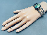 Beautiful Vintage Native American Navajo Green Turquoise Sterling Silver Bracelet-Nativo Arts