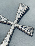 5 Inch Cross Vintage Native American Navajo Sterling Silver Pendant Old-Nativo Arts