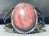 One Of The Best Vintage Cabochon Rhodochrosite Sterling Silver Bracelet-Nativo Arts