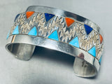 External Hallmark!! Very Rare Vintage Native American Navajo Turquoise Sterling Silver Bracelet-Nativo Arts