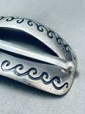 Wave Pattern Vintage Native American Navajo Sterling Silver Hair Barrette
