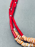 Ming Boggling Long Coral Native American Navajo Sterling Silver Necklace-Nativo Arts