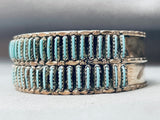 Yazzie Johnson Vintage Native American Navajo Needle Turquoise Sterling Silver Bracelet-Nativo Arts