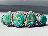 Oine Of The Finest Vitnage Native American Navajo Candelaria Turquoise Sterling Silver Bracelet