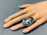 One Of The Best Vintage Native American Navajo Spiderweb Turquoise Sterling Silver Ring-Nativo Arts