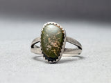Very Rare Vintage Native American Navajo Damale Turquoise Sterling Silver Ring Old-Nativo Arts