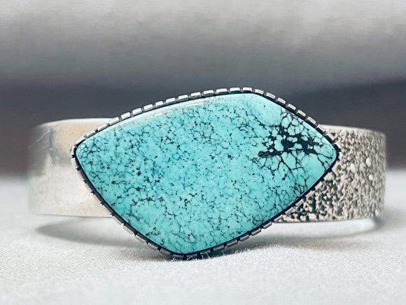 Important Christin Wolf Vintage Spiderweb Turquoise Sterling Silver Bracelet-Nativo Arts