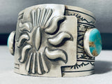 Native American 127 Gram Concho Hand Wrought Sterling Silver Turquoise Bracelet-Nativo Arts