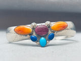 Gorgeous Vintage Native American Navajo Turquoise Shell Sterling Silver Bracelet-Nativo Arts