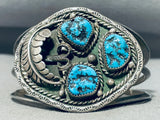 Fascinating Vintage Native American Navajo Morenci Turquoise Sterling Silver Bracelet-Nativo Arts
