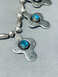 Dropdead Gorgeous Vintage Native American Navajo Cross Turquoise Sterling Silver Necklace-Nativo Arts