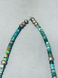 Rare Vintage Native American Navajo Turquoise Necklace Sterling Silver Feather Necklace-Nativo Arts