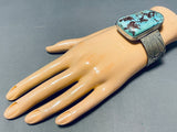 Red #8 Mine Turquoise!! Vvery Rare Vintage Native American Navajo Sterling Silver Bracelet-Nativo Arts