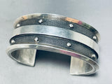 Dynamic Native American Navajo Signed Tawney Cruz Sterling Silver Bracelet-Nativo Arts