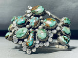 Bird Of Turquoise Vintage Native American Navajo Sterling Silver Bracelet Cuff-Nativo Arts