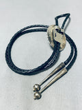 Superb Vintage Native American Navajo 7 Morenci Turquoise Sterling Silver Bolo-Nativo Arts