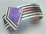 One Of The Most Unique Ever Vintage Native American Navajo Charoite Sterling Silver Bracelet-Nativo Arts