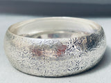 Native American Rare Vintage Southwest Sterling Silver Bangle Cuff Bracelet