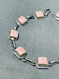 Elegant Vintage Native American Navajo Pink Shell Sterling Silver Bracelet-Nativo Arts