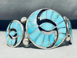 The Best Vintage Zuni Turquoise Sterling Silver Swirl Bracelet-Nativo Arts