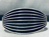 One Of The Coolest Vintage Native American Navajo Shadow Sterling Silver Bracelet-Nativo Arts
