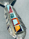 Fantastic Vintage Signed Sleeping Beauty Turquoise Sterling Silver Pendant-Nativo Arts