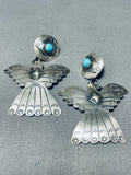 Yazzie Thunderbird Vintage Native American Navajo Sterling Silver Earrings-Nativo Arts