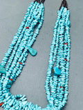 Jaw Dropping Sky Blue Turquoise Vintage Native American Navajo Heishi Necklace Old-Nativo Arts