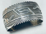 Mont Gibson!! Vintage Navajo Sterling Silver Geomtric Bracelet-Nativo Arts