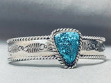 One Of The Best Vintage Native American Navajo Spiderweb Turquoise Sterling Silver Bracelet-Nativo Arts