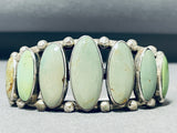Heavy Vintage Native American Navajo Light Green Turquoise Sterling Silver Bracelet-Nativo Arts