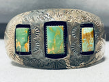 One Of The Most Unique Vintage Native American Navajo Green Turquoise Sterling Silver Bracelet-Nativo Arts