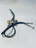 Astounding Vintage Native American Zuni Turquoise Sterling Silver Thunderbird Bolo-Nativo Arts