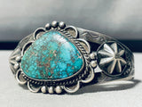 Mega Shell Flanks! Vintage Native American Navajo Turquoise Sterling Silver Bracelet-Nativo Arts