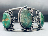 Huge Vintage Native American Navajo Royston Turquoise Sterling Silver Bracelet Cuff Old-Nativo Arts