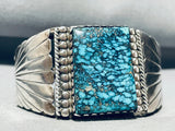 One Of The Best Ever Vintage Native American Navajo Spiderweb Turquoise Sterling Silver Bracelet-Nativo Arts