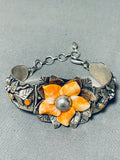 Fab And Gorgy! Vintage Hand Carved Flower Sterling Silver Clasp Bracelet-Nativo Arts