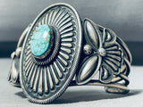 Heavy 71 Grams Vintage Native American Navajo Shield Turquoise Sterling Silver Bracelet-Nativo Arts