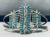 Beautiful & Intricate Vintage Native American Zuni Turquoise Sterling Silver Bracelet-Nativo Arts