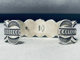 Heavy Thick Vintage Native American Navajo Opal Sterling Silver Inlay Bracelet-Nativo Arts