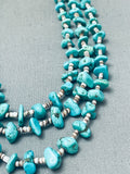 Incredible Vintage Navajo Nugget Turquoise Heishi Sterling Silver Necklace-Nativo Arts