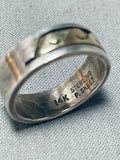 Extraordinary Vintage Native American Navajo Sterling Silver And 14k Gold Band Ring-Nativo Arts