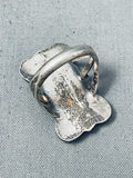 One Of The Best Vintage Native American Navajo Teardrop Turquoise Sterling Silver Ring-Nativo Arts